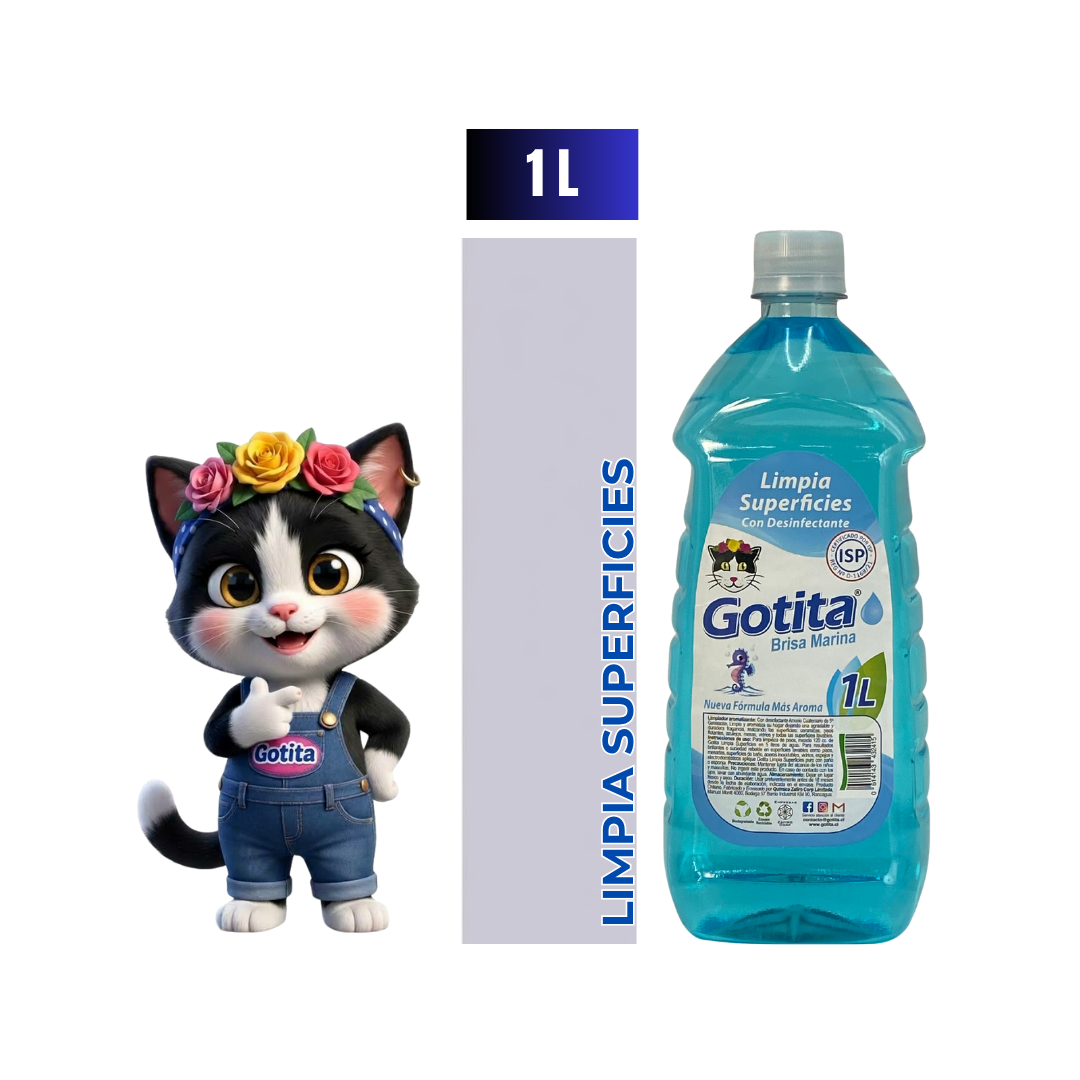 Limpia Superficie Gotita Brisa Marina 1L Con desinfectante
